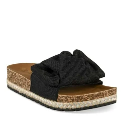 Mules Corde NOIR Femme Motif Paillettes A Enfiler