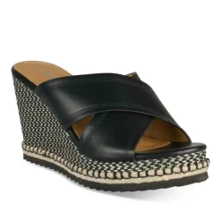 Mules Corde NOIR Femme Motif Uni A Enfiler
