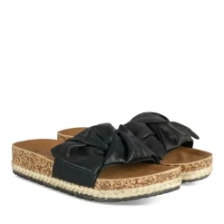Mules Corde NOIR Femme Motif Uni A Enfiler