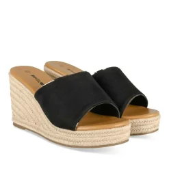 Mules Corde NOIR Femme Motif Uni A Enfiler