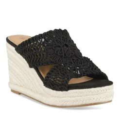 Mules Corde NOIR Femme Motif Tressé A Enfiler