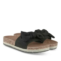 Mules Corde NOIR Femme Motif Uni A Enfiler