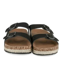 Mules Corde NOIR Femme Motif Uni A Enfiler