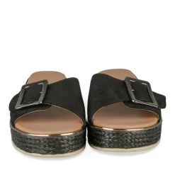 Mules Corde NOIR Femme Motif Uni A Enfiler