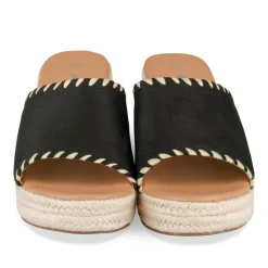 Mules Corde NOIR Femme Motif Uni A Enfiler