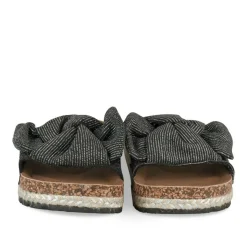 Mules Corde NOIR Femme Motif Rayures A Enfiler