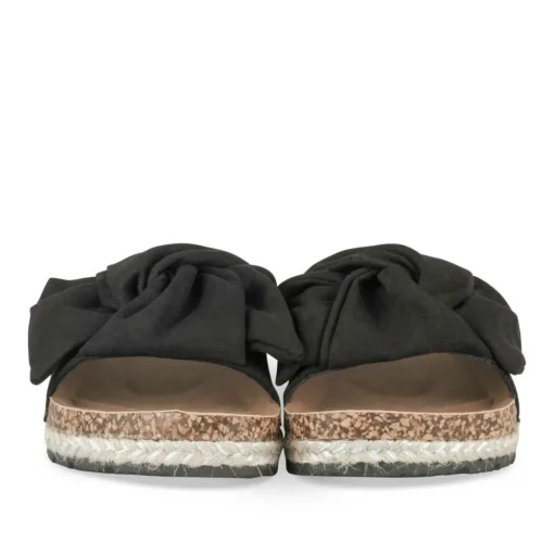 Mules Corde NOIR Femme Motif Uni A Enfiler