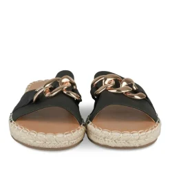 Mules Corde NOIR Femme Motif Uni A Enfiler
