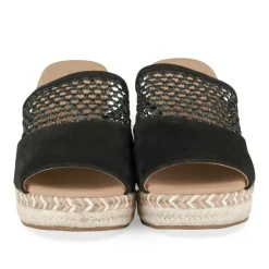 Mules Corde NOIR Femme Motif Uni A Enfiler