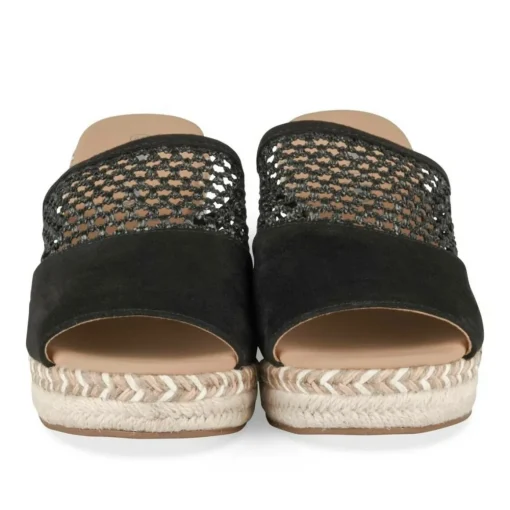 Mules Corde NOIR Femme Motif Uni A Enfiler