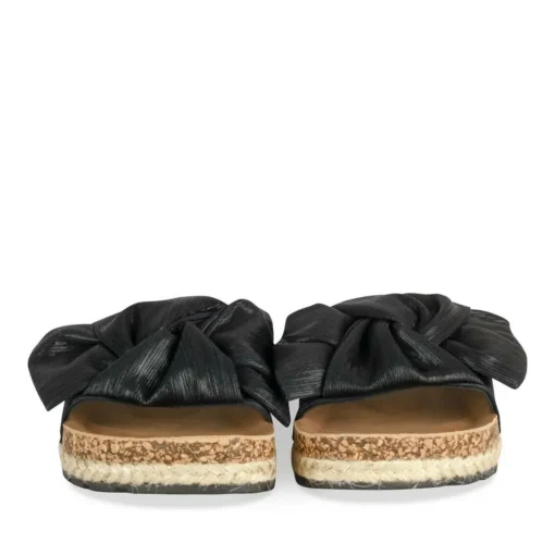 Mules Corde NOIR Femme Motif Uni A Enfiler