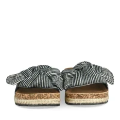 Mules Corde NOIR Femme Motif Rayures A Enfiler