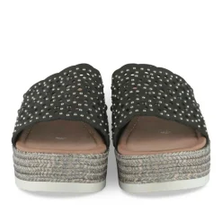 Mules Corde NOIR Femme Motif Paillettes A Enfiler