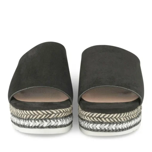 Mules Corde NOIR Femme Motif Tressé A Enfiler