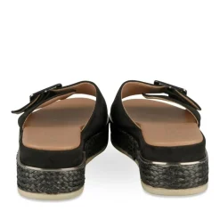 Mules Corde NOIR Femme Motif Uni A Enfiler