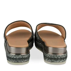 Mules Corde NOIR Femme Motif Tressé A Enfiler