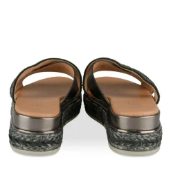 Mules Corde NOIR Femme Motif Tressé A Enfiler