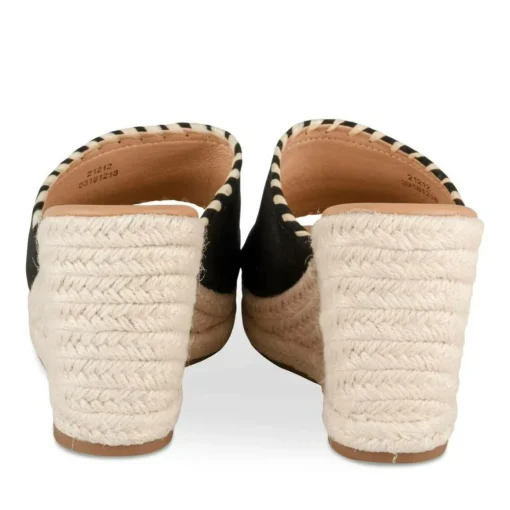Mules Corde NOIR Femme Motif Uni A Enfiler