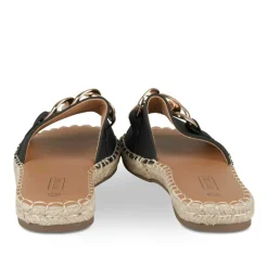 Mules Corde NOIR Femme Motif Uni A Enfiler