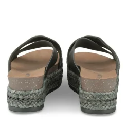 Mules Corde NOIR Femme Motif Paillettes A Enfiler