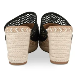 Mules Corde NOIR Femme Motif Uni A Enfiler