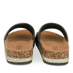 Mules Corde NOIR Femme Motif Paillettes A Enfiler