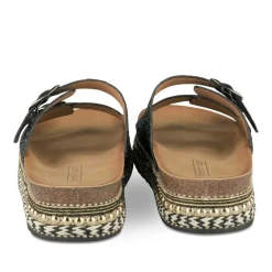 Mules Corde NOIR Femme Motif Paillettes A Enfiler