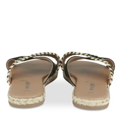 Mules Corde NOIR Femme Motif Tressé A Enfiler