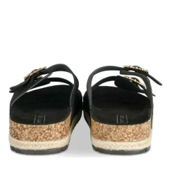 Mules Corde NOIR Femme Motif Uni A Enfiler