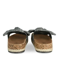 Mules Corde NOIR Femme Motif Rayures A Enfiler
