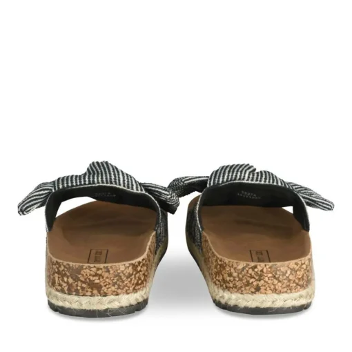 Mules Corde NOIR Femme Motif Rayures A Enfiler