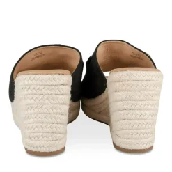 Mules Corde NOIR Femme Motif Chaîne A Enfiler