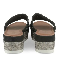 Mules Corde NOIR Femme Motif Paillettes A Enfiler