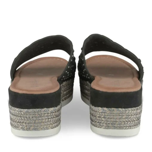 Mules Corde NOIR Femme Motif Paillettes A Enfiler