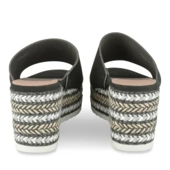 Mules Corde NOIR Femme Motif Tressé A Enfiler