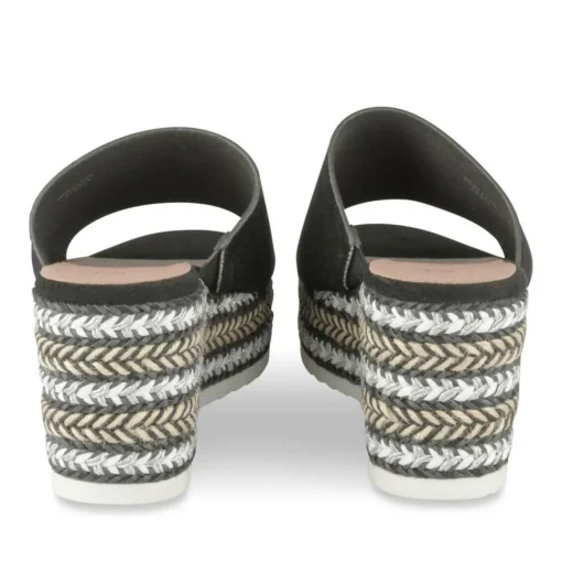 Mules Corde NOIR Femme Motif Tressé A Enfiler