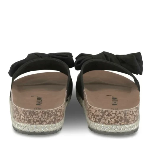 Mules Corde NOIR Femme Motif Uni A Enfiler