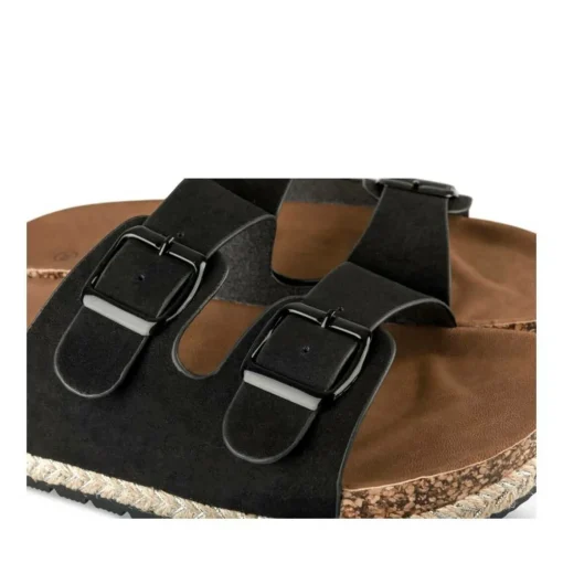 Mules Corde NOIR Femme Motif Uni A Enfiler