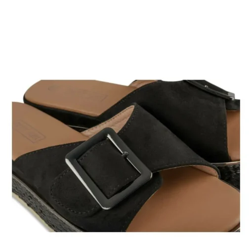 Mules Corde NOIR Femme Motif Uni A Enfiler