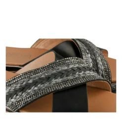 Mules Corde NOIR Femme Motif Tressé A Enfiler
