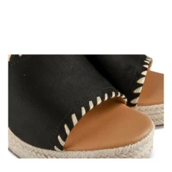 Mules Corde NOIR Femme Motif Uni A Enfiler