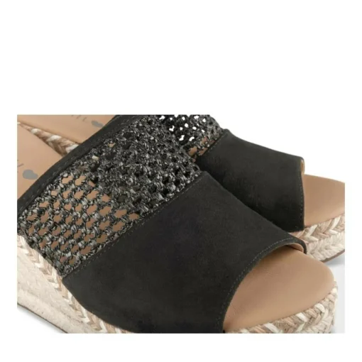 Mules Corde NOIR Femme Motif Uni A Enfiler