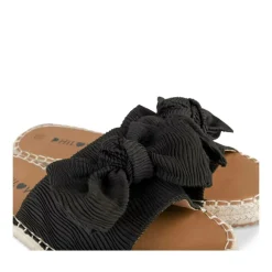 Mules Corde NOIR Femme Motif Uni A Enfiler