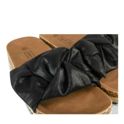Mules Corde NOIR Femme Motif Uni A Enfiler