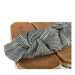Mules Corde NOIR Femme Motif Rayures A Enfiler
