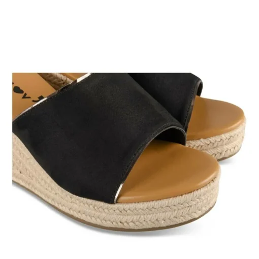 Mules Corde NOIR Femme Motif Uni A Enfiler