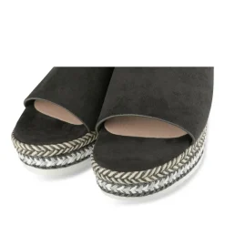 Mules Corde NOIR Femme Motif Tressé A Enfiler