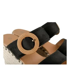 Mules Corde NOIR Femme Motif Uni A Enfiler