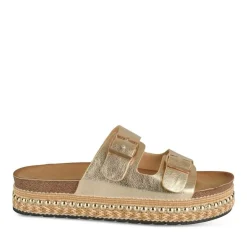 Mules Corde OR Femme Motif Vernis A Enfiler