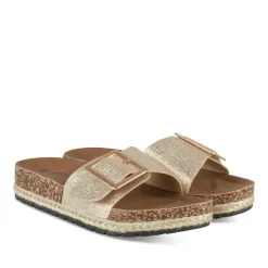 Mules Corde OR Femme Motif Paillettes A Enfiler